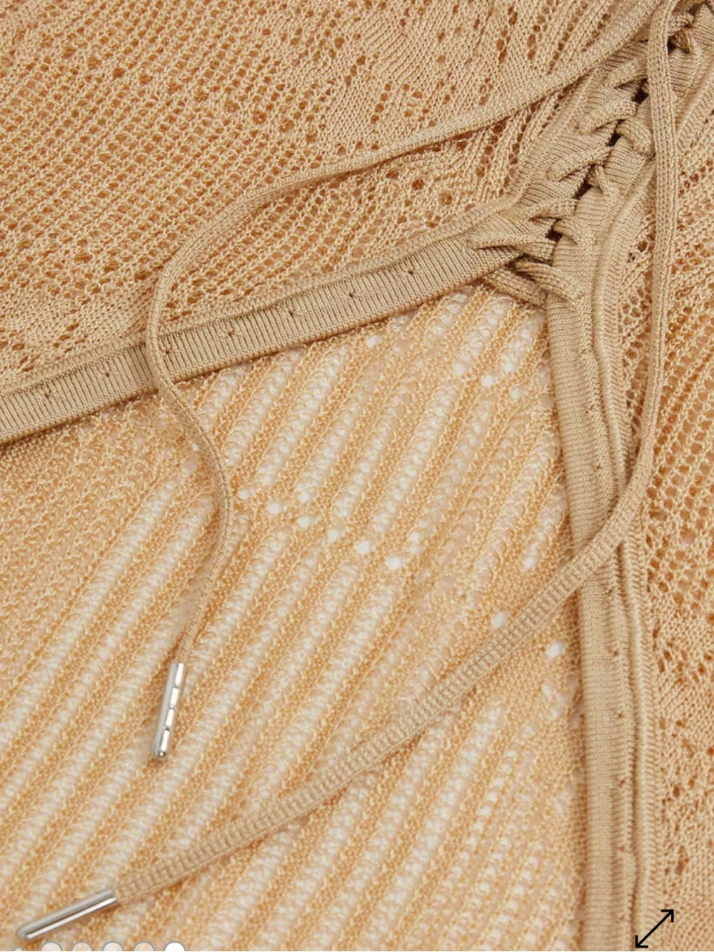 Reiss Atelier Lucia Lace Knit Rouched Long-Sleeve Maxi Dress in Gold NWOT - Picture 4 of 12